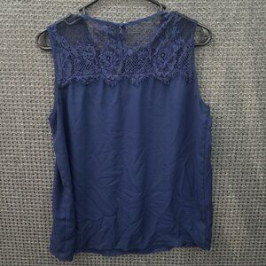Laced Blue Blouse Womens
